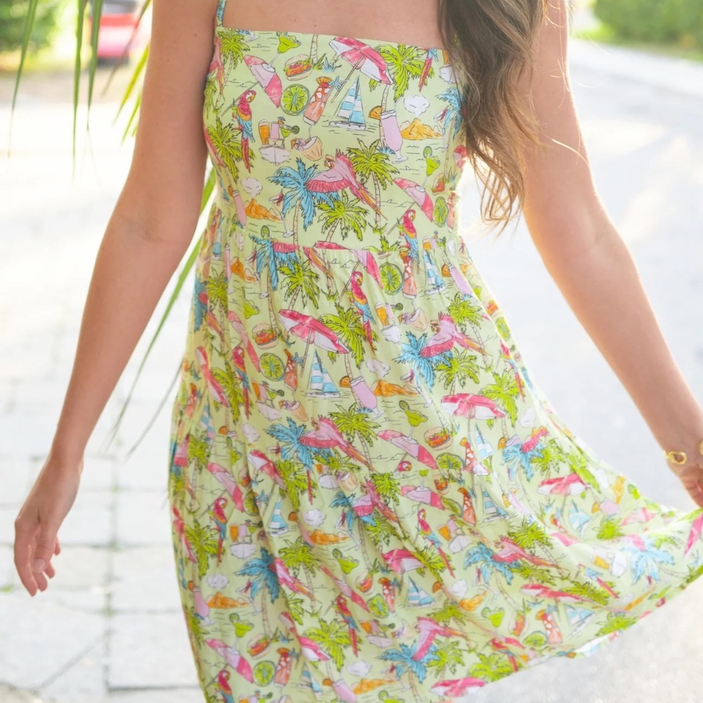 MARGARITAVILLE BY KENNY FLOWERS - Lime Mini Resort Dress
